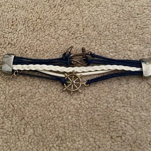 Sailor themed bracelet, in silver, white and navy